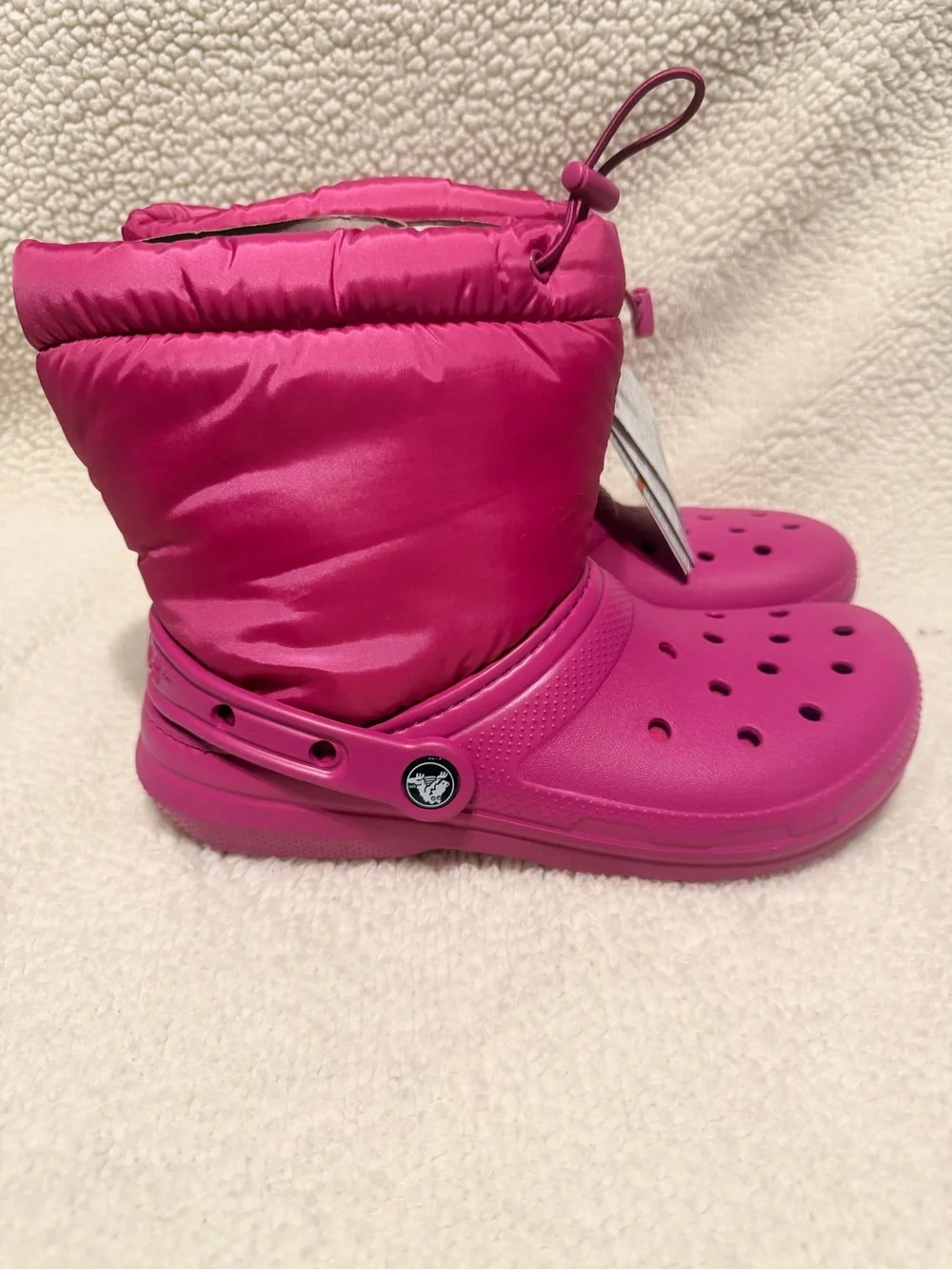 CROCS Kids Classic Lined Neo Puff Boot - Hot Pink